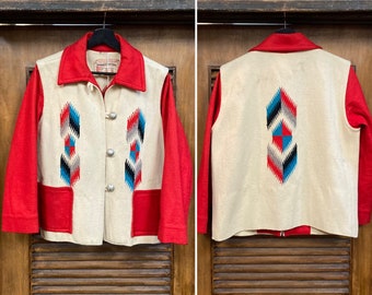 Vintage 1950’s Two-Tone Chimayo Southwest Original Jacket, Original Buttons, 50’s Vintage Clothing