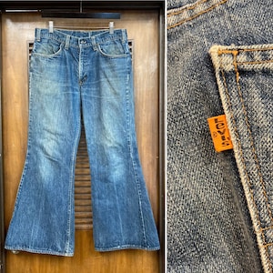 Vintage 1970’s w34 Levi’s 684 “Elephant Bell” Denim Flare Jeans, 70’s Glam, 70’s Mod, 70’s Hippie, Vintage Clothing