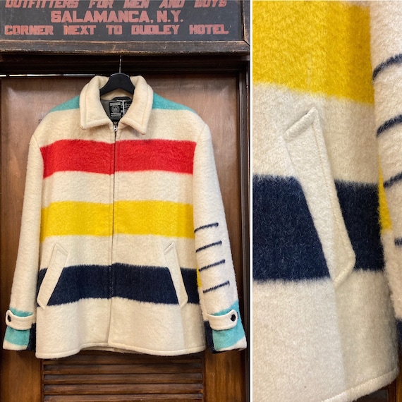 Vintage 1950’s XL “Hudson Bay” Blanket Stripe Wool