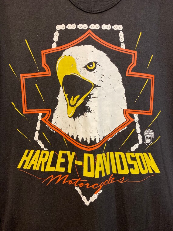 Vintage 1980’s Harley Davidson Tee Shirt Beaded F… - image 4