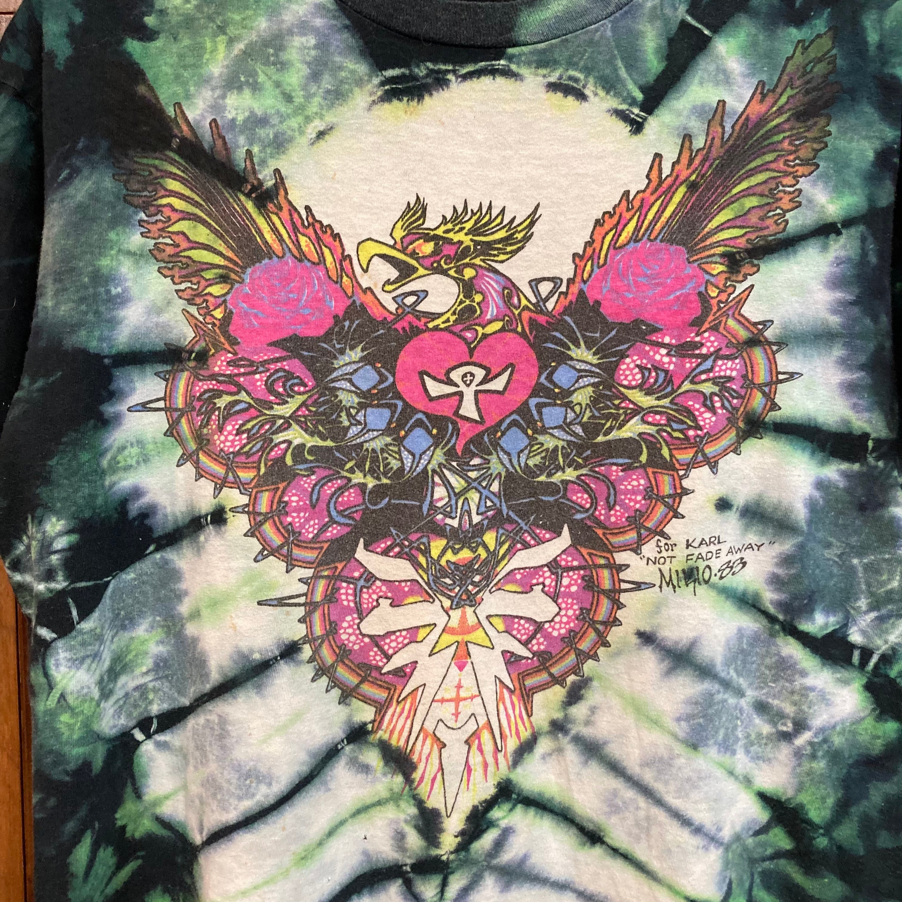 Vintage 1980's Dated 1983 Tie Dye Deadhead Mikio Artist Two-sided