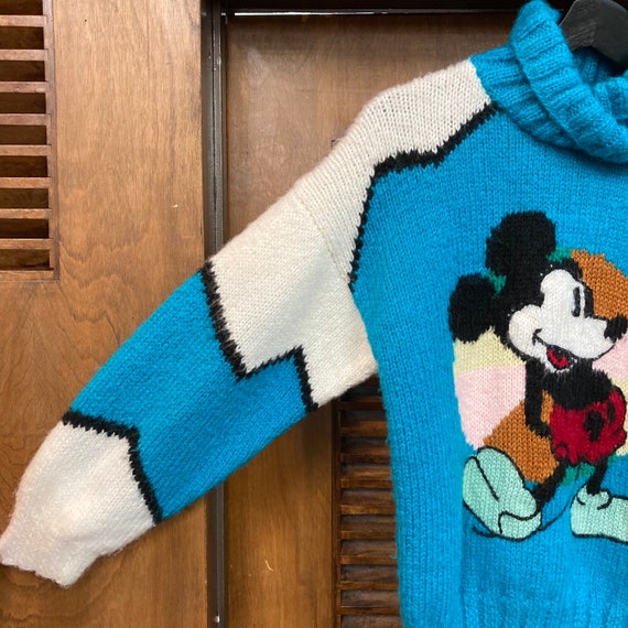 Vintage 1980’s Hand Knit Mickey Mouse Disney New … - image 5