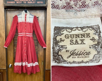 Vintage 1970 Gunne Sax de Jessica Prairie Hippie Boho Vestido, Vintage Gunne Sax Vestido, Vestido de pradera, 1970 Boho, Cottagecore, Hippie