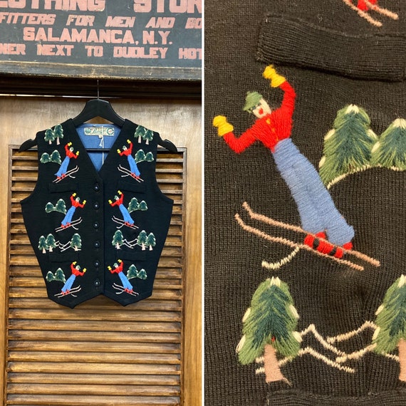 Vintage 1950’s Skier “Balmoral” Embroidered Vest,