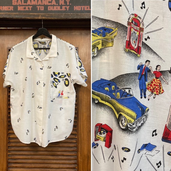 Vintage 1980’s 50’s Style Juke Box/Sock Hop Print