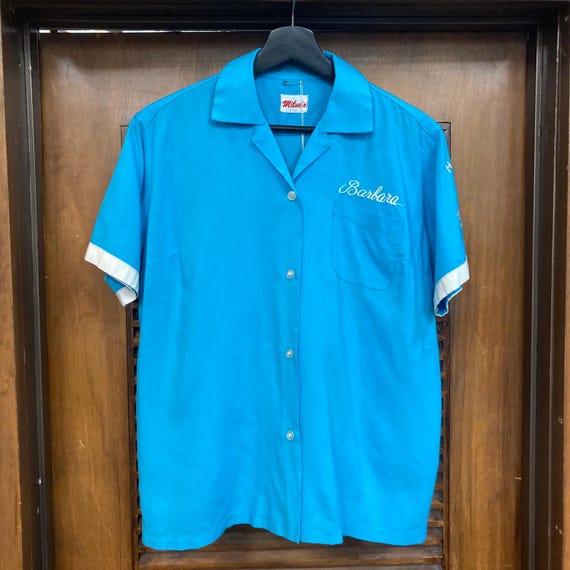 Vintage 1960's Japan Military Souvenir Tour Cotton Bowling Shirt
