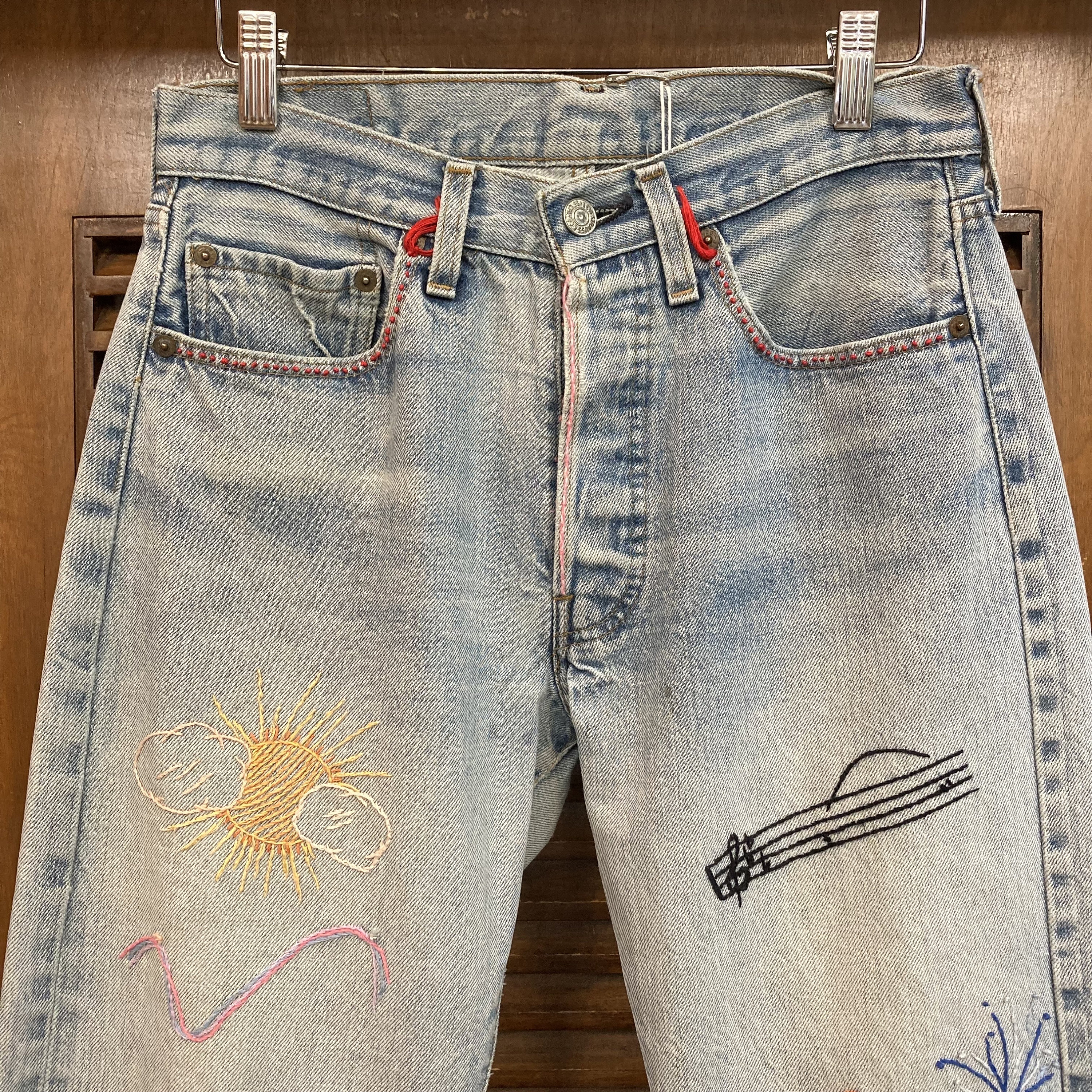 Vintage 1980's W29 Levi's 501 Denim Redline Jeans With
