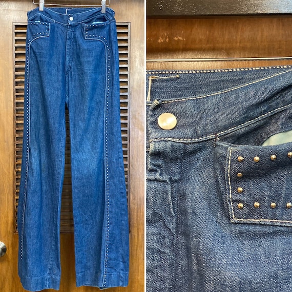 Vintage 1970’s Denim Studded Flare Rock n Roll Ama