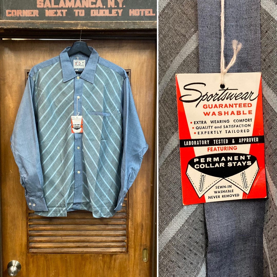 Vintage 1950's -deadstock- Atomic Chevron Panel Rockabilly Shirt