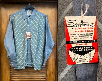 Vintage 1950's -deadstock- “marlboro” Two-tone Rayon Vintage 1950's -deadstock- “marlboro” Two-tone Rayon