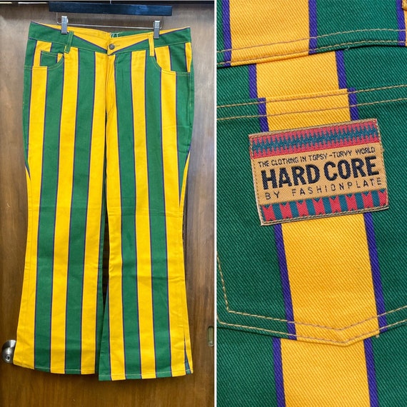 Vintage 1990’s Hip Hop Style Denim Stripe Jeans -D