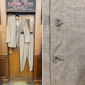 Vintage 1950’s Patch Pocket Atomic Fleck Wool Rockabilly 2 Piece Jacket Pant Suit, Rockabilly, 1950s, Atomic, Fleck, Wool, Suit