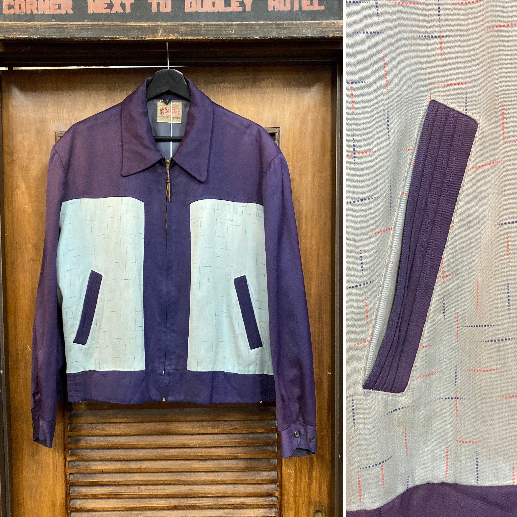 Vintage 1950s Size XL Atomic Two-tone Fleck Gabardine - Etsy