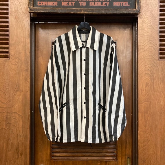 Vintage 1960’s Size XL Referee Stripe Windbreaker… - image 2