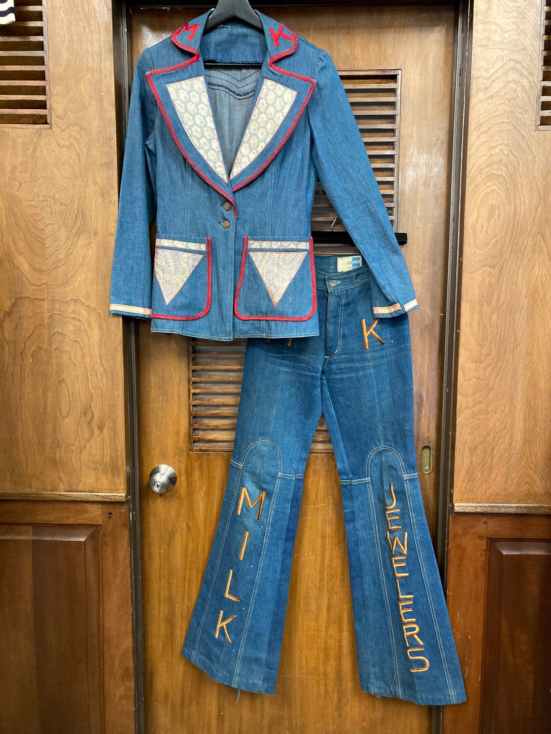Vintage 1960’s Custom Mod Glam Denim Rock N Roll Outfit, Jacket & Jeans ...