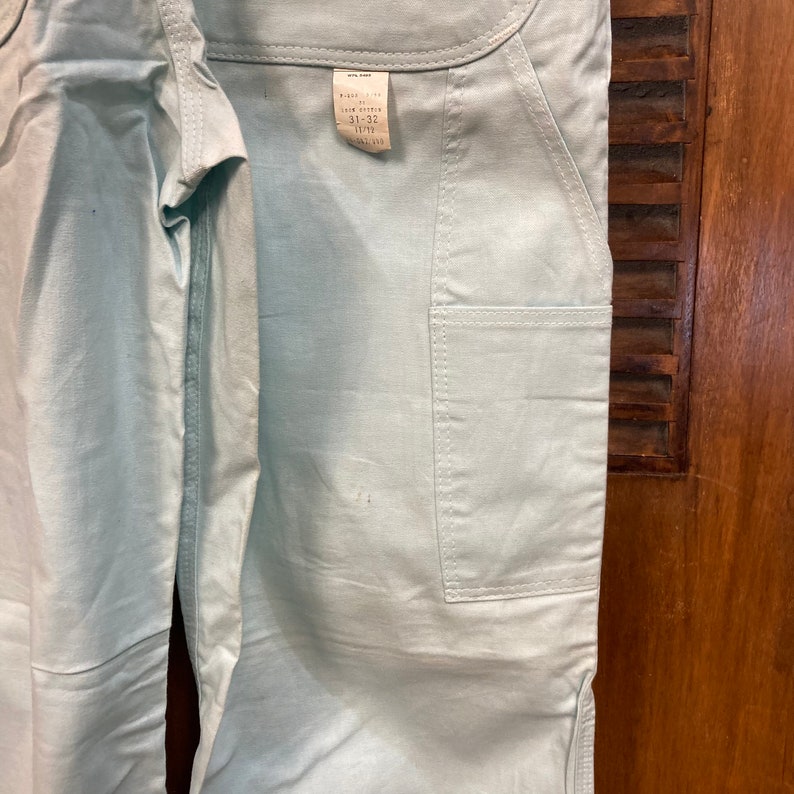 Vintage 1960s Deadstock Dee Cee Sky Blue Mod Cotton Denim Jeans Overalls, W31 L32, Never Worn, 60s Vintage Clothing image 7