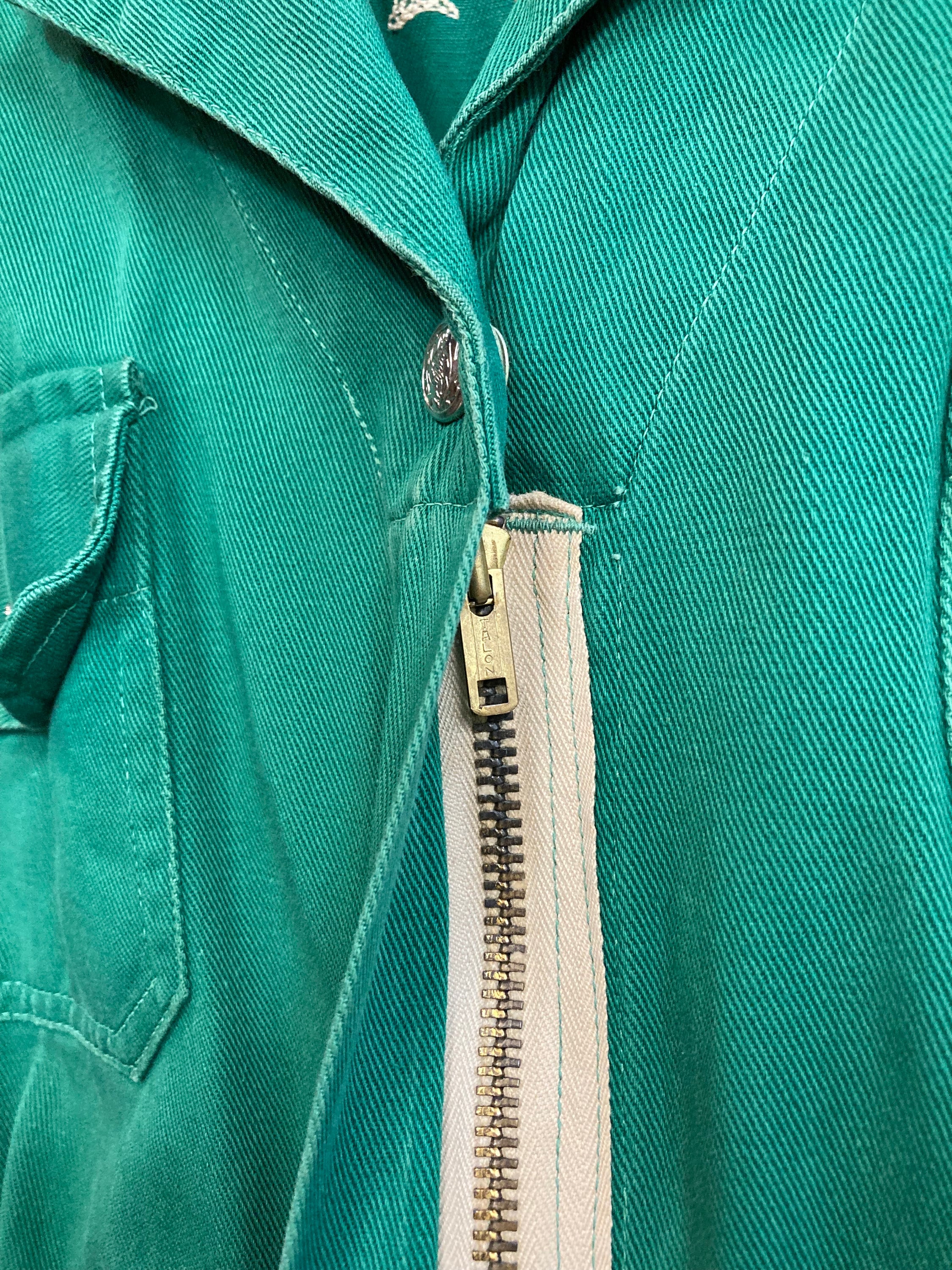 Vintage 1940's Bullfrogs Pep Squad Cheerleader Green Twill