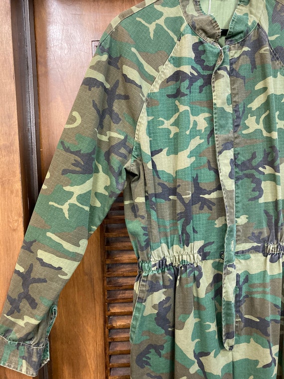 Vintage 1980’s Green Camouflage Workwear Jumpsuit… - image 4