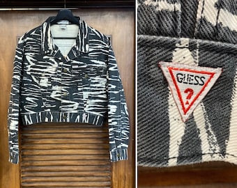 Vintage 1980's “guess” Zebra Animal Print Denim Cropped New Vintage 1980's “guess” Zebra Animal Print Denim Cropped New