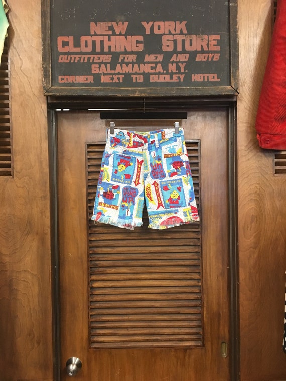 Vintage 1960's Cartoon Pop Art Shorts, 1960's Shor