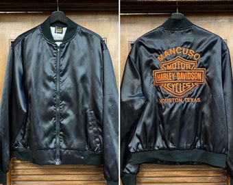 1980’s Harley Davidson Motorcycle Dealership Jacket, 80’s Jacket, 80’s Bomber, 80’s Biker Jacket, Vintage Clothing