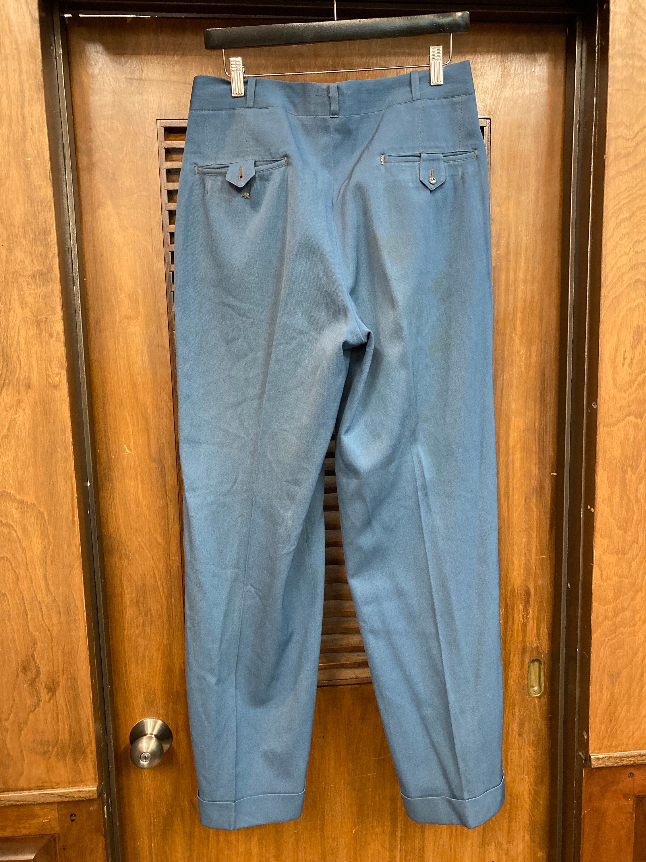 50s rayon gabardine slacks 【blue-green 】 50s rayon gabardine slacks 【blue-green 】 50s rayon