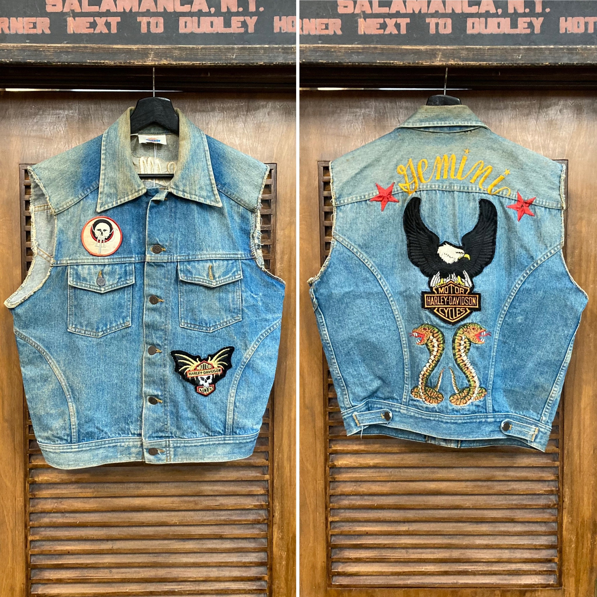 年末のプロモーション特価！ Vintage 1980's “dickies” Motorcycle MC Club Snake HD Gemini Jacket Outer