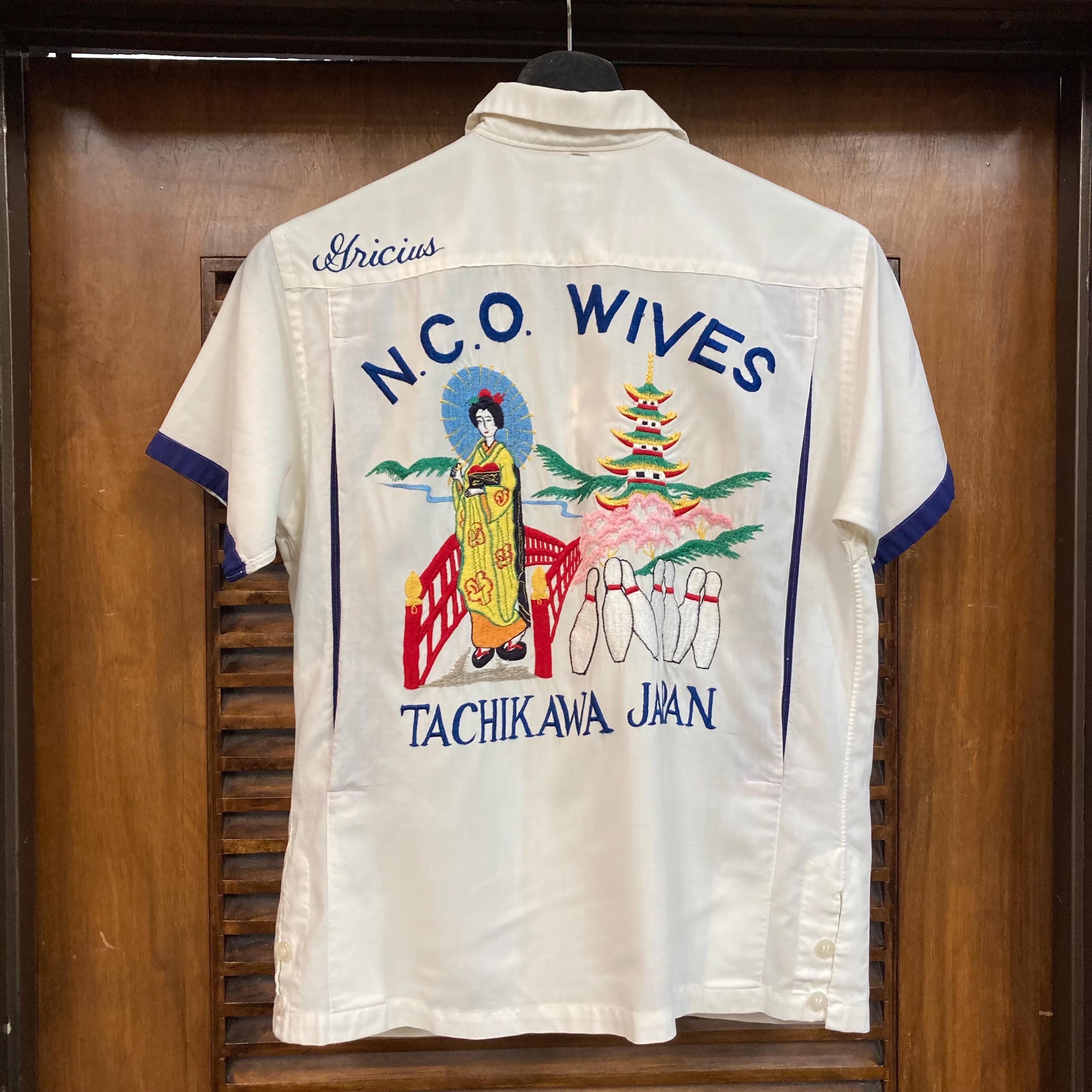 Vintage 1960's Japan Souvenir Bowling Cotton Shirt Top