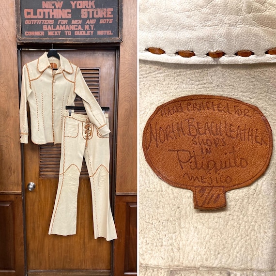 Vintage 1970's NBL North Beach Leather Whipstitch Hippie Rocker