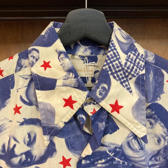 Vintage 1960’s Hollywood Stars Photoprint Pop Art 50/50 Cotton/Poly Shirt, 1960’s Shirt, 1970’s Shirt View 6