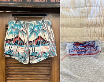 Vintage 1980's “life's a Beach” Skull Print Shorts Surf Punk Vintage 1980's “life's a Beach” Skull Print Shorts Surf Punk