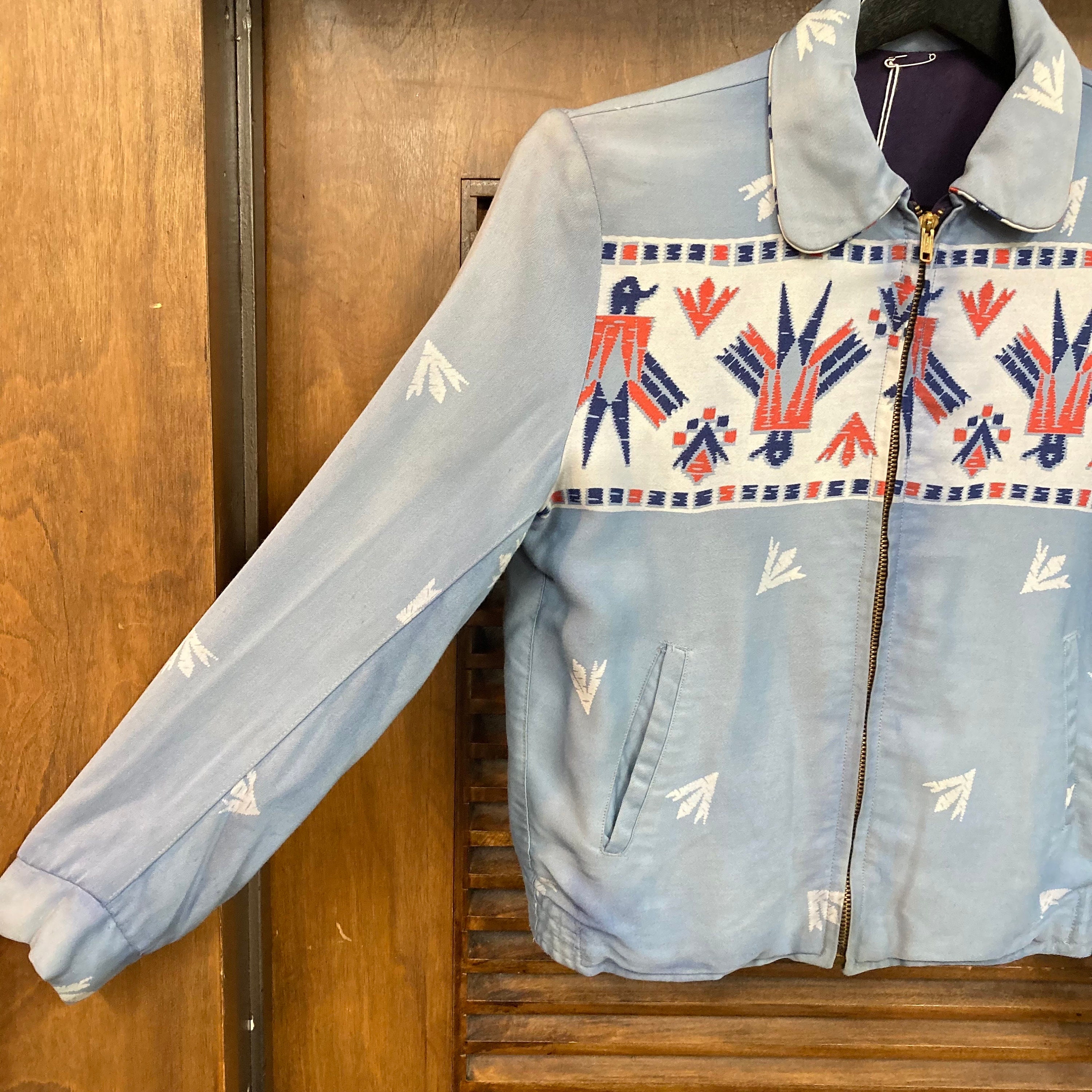 Vintage 1950s Original Thunderbird Southwest Gab Rockabilly Jacket, Reversible, Youth Size, Atomic, 50s Vintage Clothing - Etsy Vintage 1950s Original Thunderbird Southwest Gab Rockabilly Jacket, Reversible, Youth Size, Atomic, 50s Vintage Clothing - Etsy