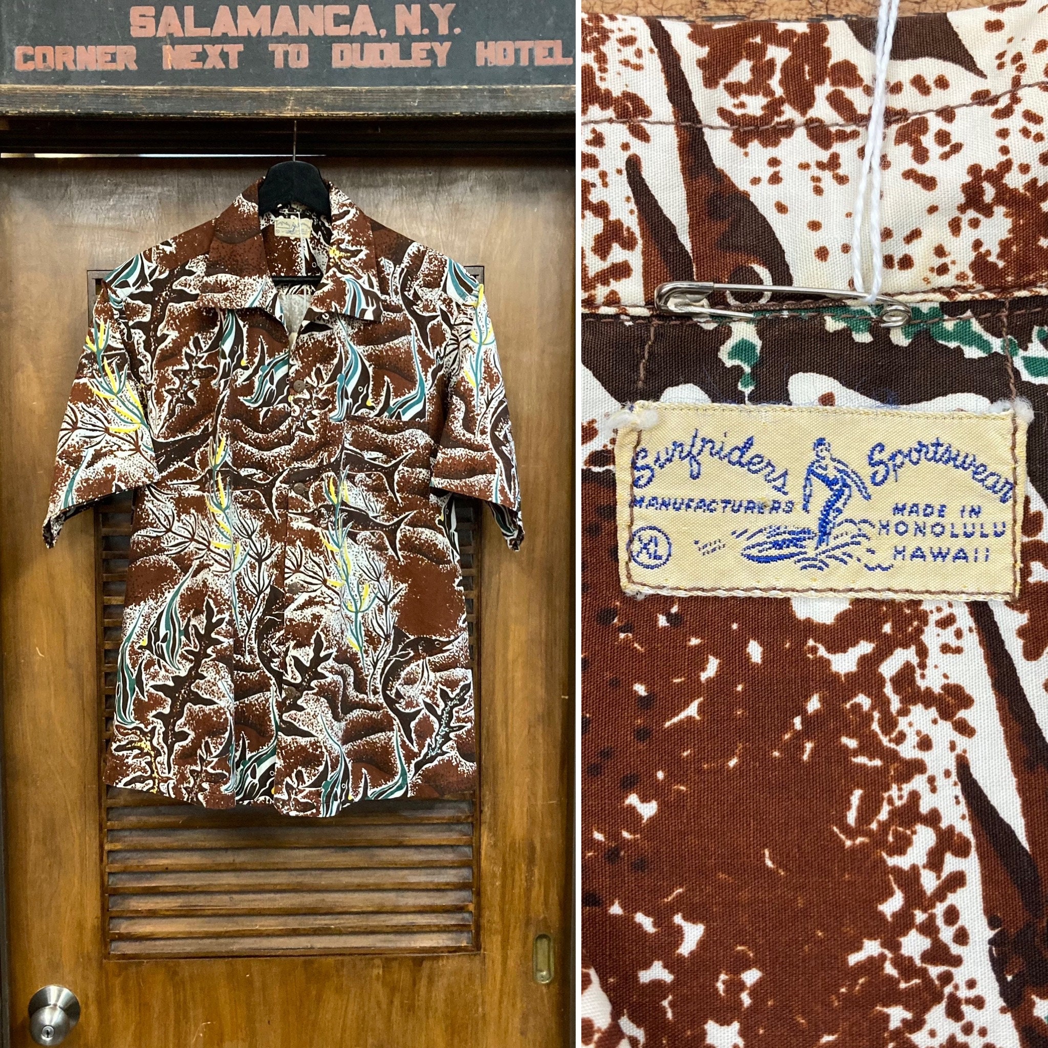 Vintage 1950's Size XL “surfriders” Tiki Underwater Fish Vintage 1950's Size XL “surfriders” Tiki Underwater Fish