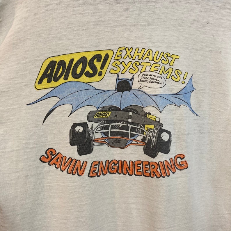 Vintage 1970er Batman Hot Rod Drag Race Auspuff Speed Shop Original T-Shirt, 70er T-Shirt, Vintage Kleidung Bild 8