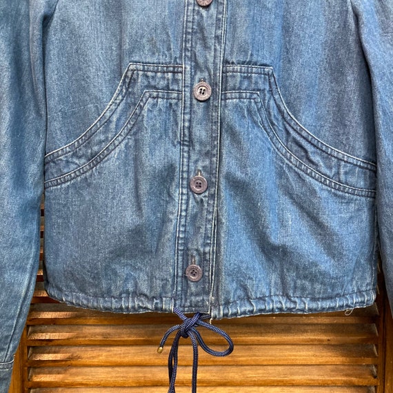 Vintage 1960’s Hippie Style Denim Hooded Jacket w… - image 7