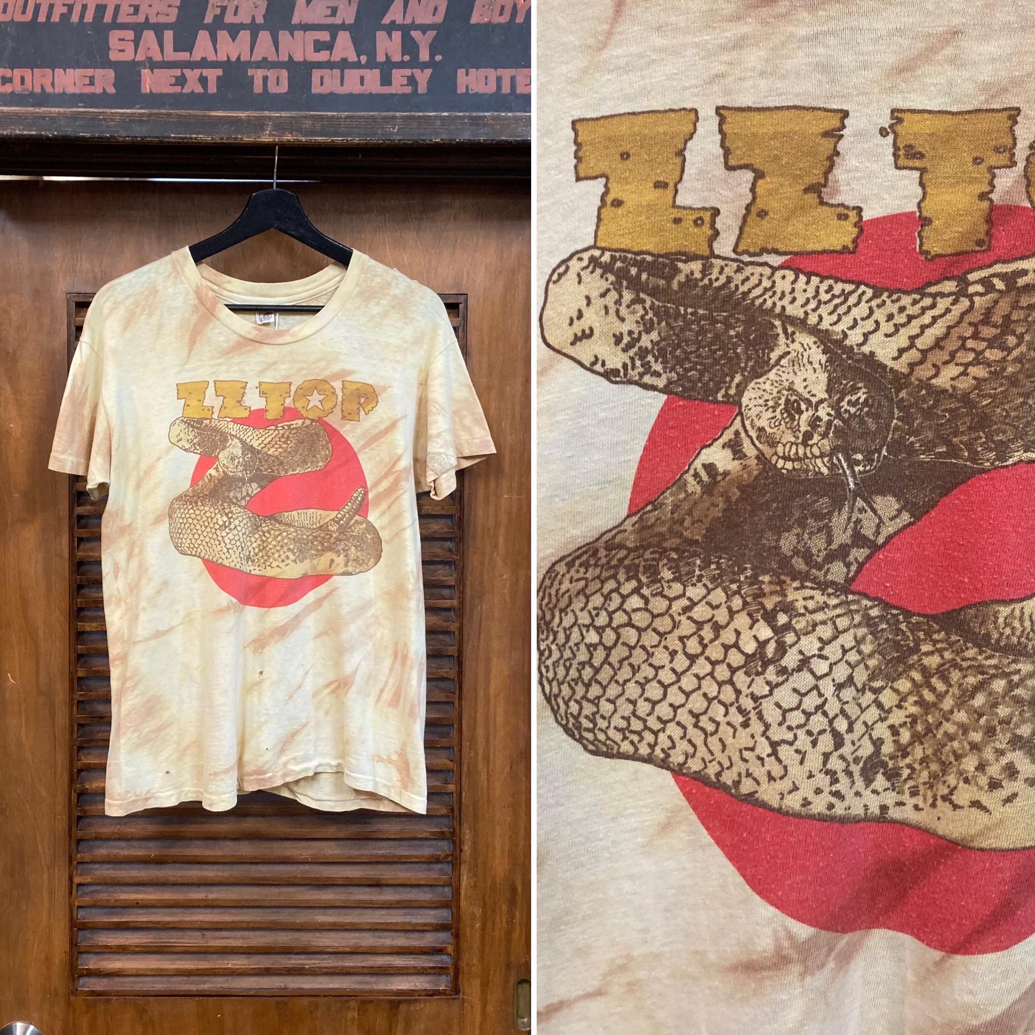 トップス 1970s vintage tshirt snake Vintage 1970's ZZ Top Rock Band Cotton T-shirt, Rattle Snake
