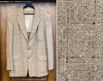 Vintage 1950’s Atomic Fleck Wool Two-Button Patch Pocket Rockabilly Blazer Sportcoat Jacket, 1950’s Jacket