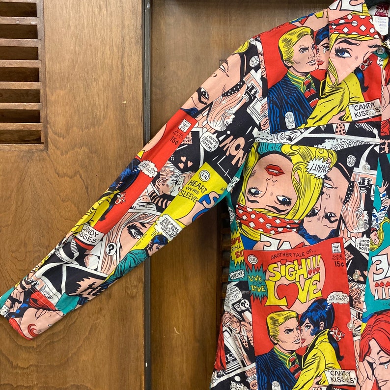 Vintage 1960’s Pop Art Glam Mod Comic Book “nicky Zann” Ladies Blouse ...