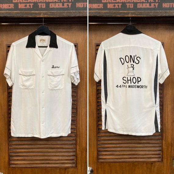 50s〜　Hilton Vintage 4段刺繍　Bowling Shirt Vintage 50s Hilton Bowling Shirt Mens Large 16 Deadstock