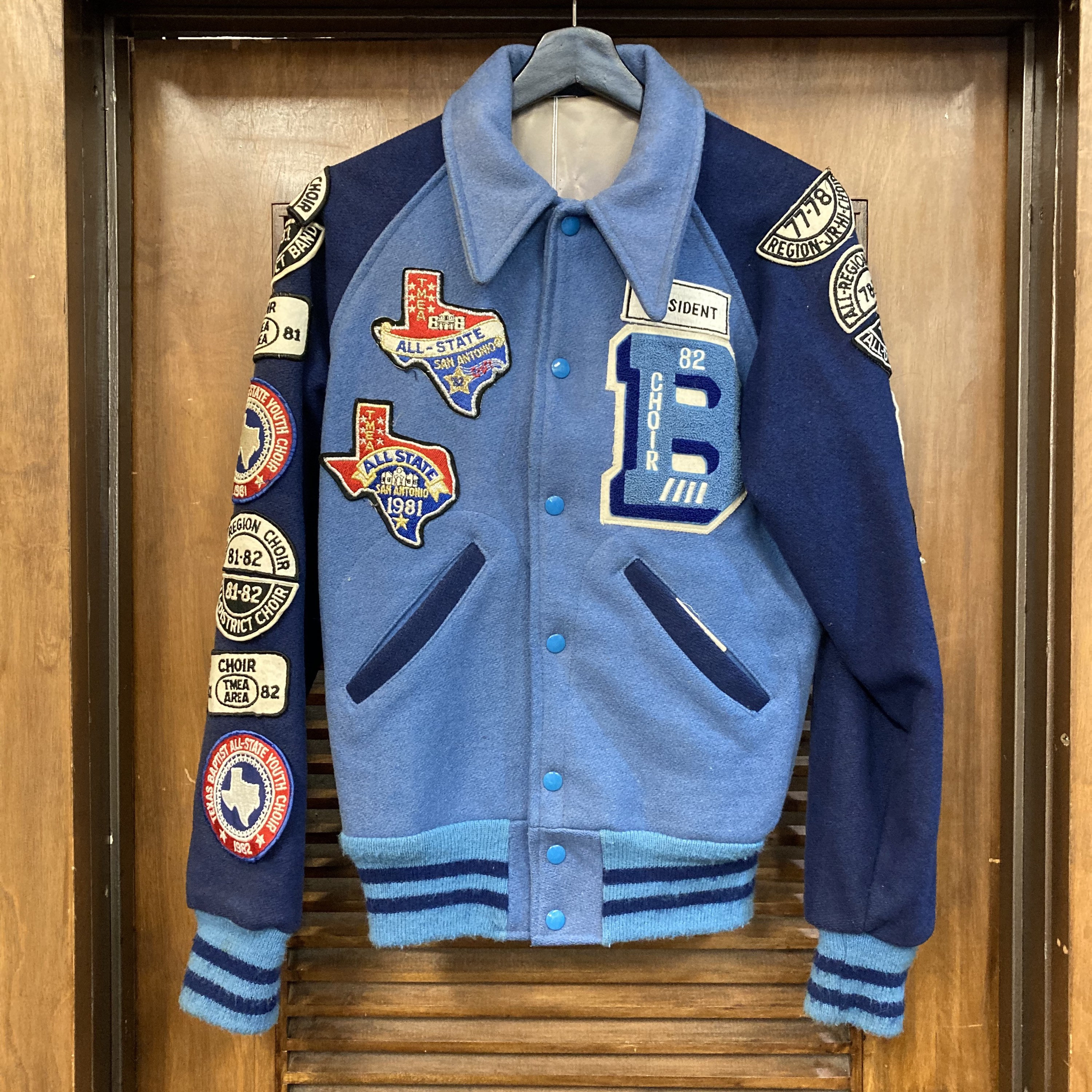 Vintage 1980's Athletic Sport Varsity Wool Rockabilly Jacket