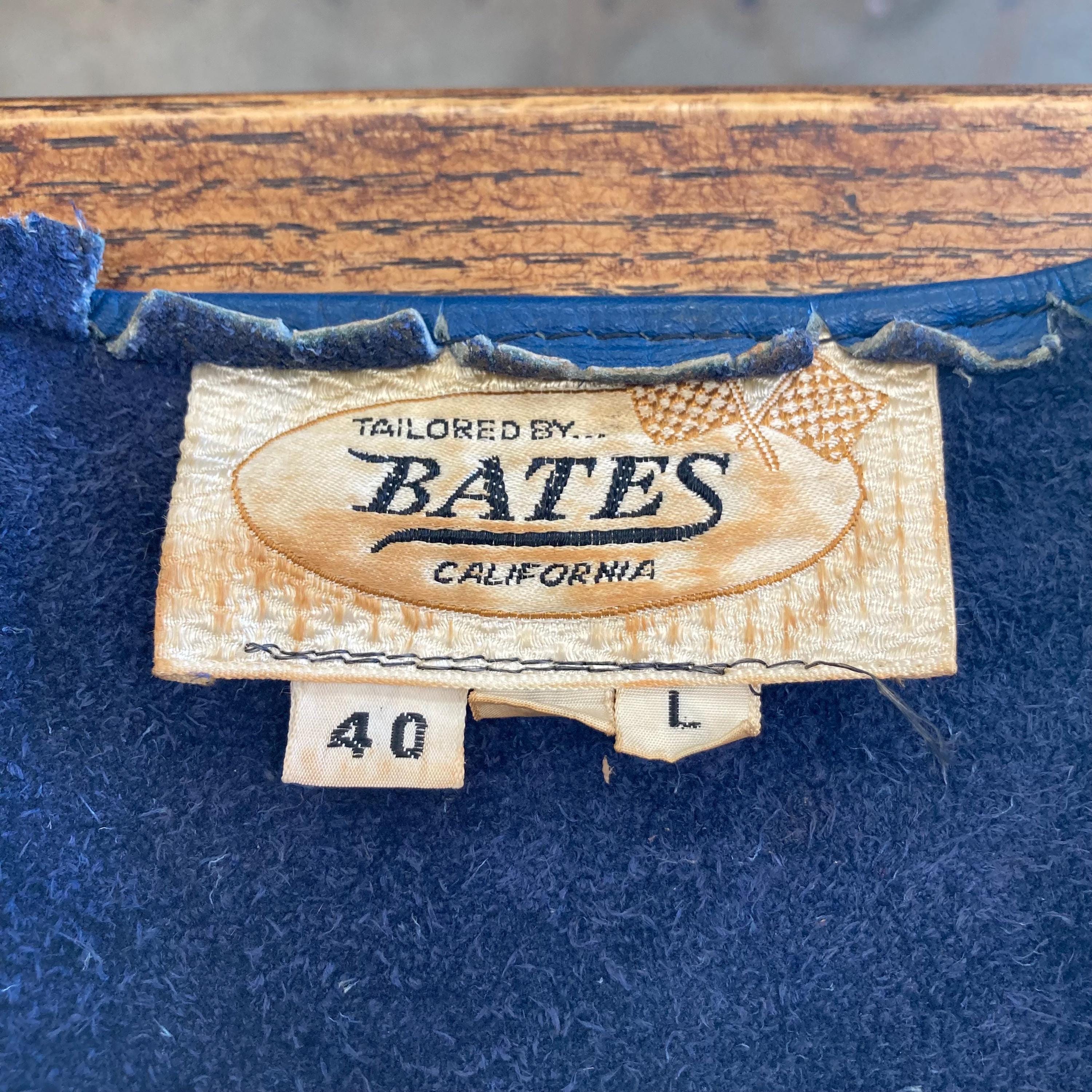 Vintage 1960's “bates” Blue X White Cafe Racer MC Leather Jacket