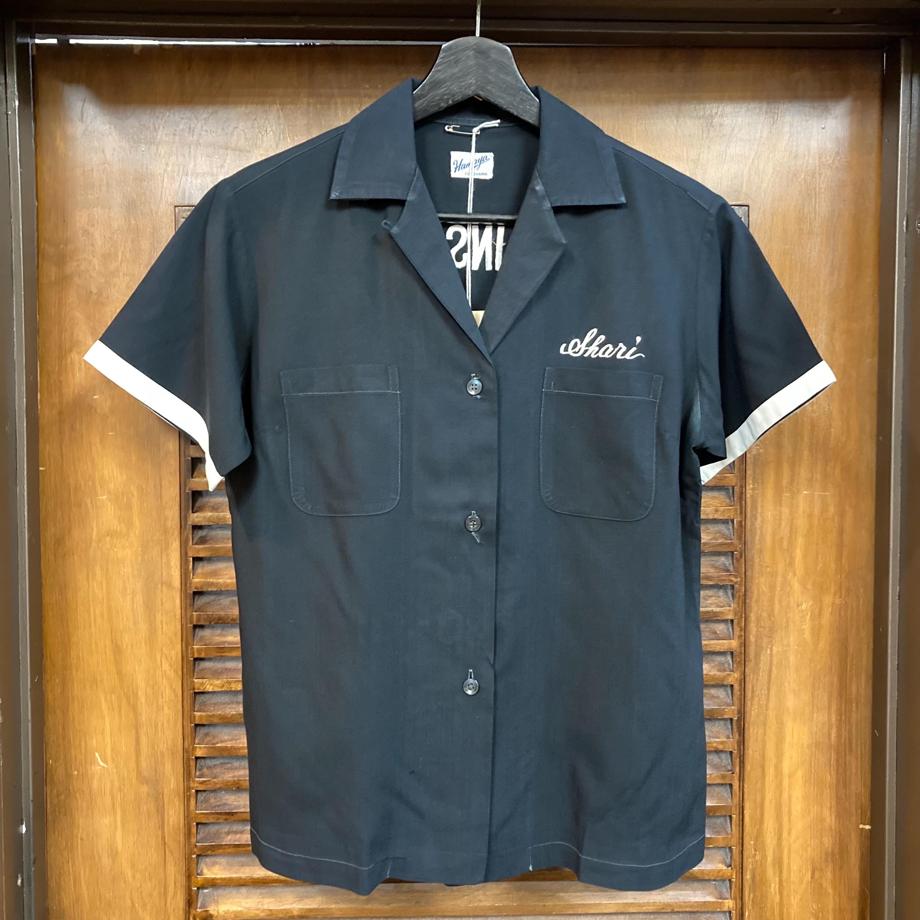 最終価格！60s service bowling shirt マチ付きシャツ vintage 1960's SERVICE BOWLING SHIRT switching design rayon