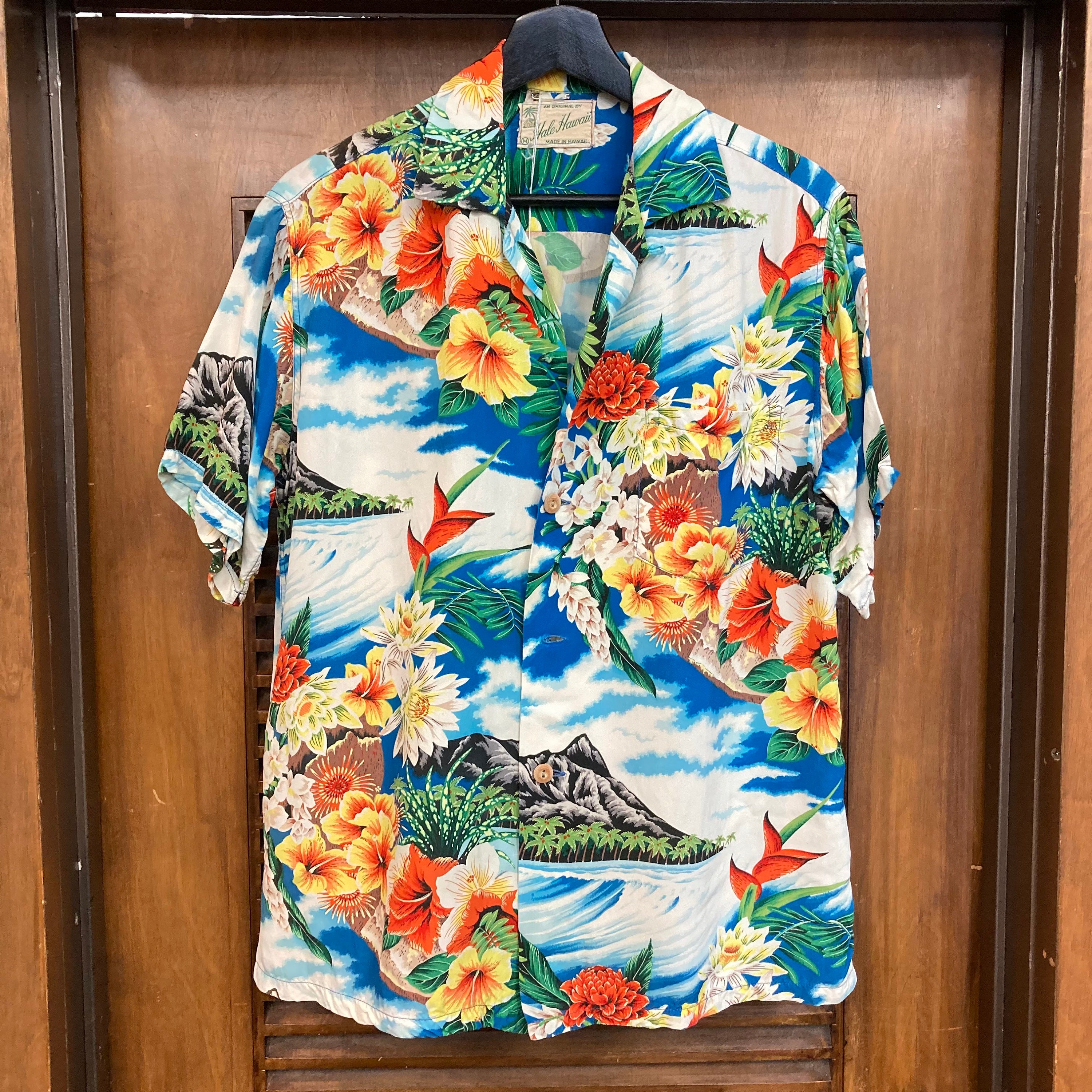 Vintage 1950s hale Hawaii Tiki Tropical Floral Crepe Hawaiian Shirt, Matching Pocket, 50s Loop Collar, Vintage Clothing - Etsy Vintage 1950s hale Hawaii Tiki Tropical Floral Crepe Hawaiian Shirt, Matching Pocket, 50s Loop Collar, Vintage Clothing - Etsy