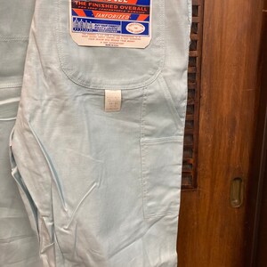 Vintage 1960s Deadstock Dee Cee Sky Blue Mod Cotton Denim Jeans Overalls, W30 L36, Never Worn, 60s Vintage Clothing image 8