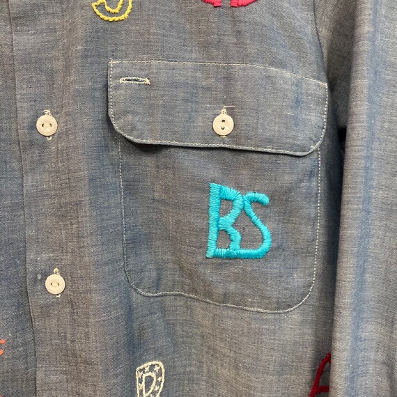 Vintage 1970’s Chambray “Ranch Brandings” Western… - image 8