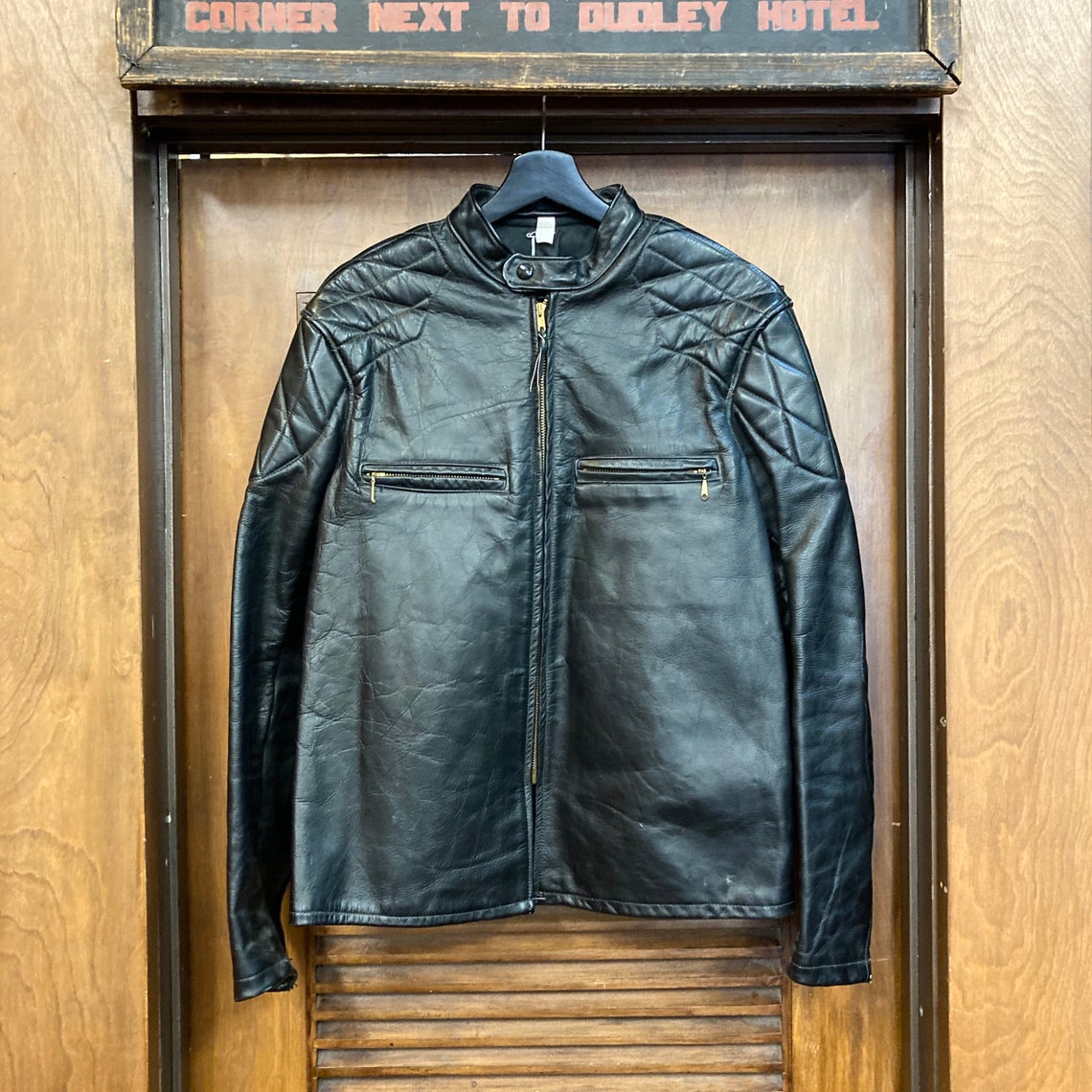 Vintage 1960s Cafe Racer Leather Jacket Great Details 60s | Etsy