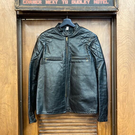 Vintage 1960's Cafe Racer Leather Jacket Great Details, 60's