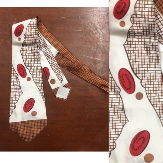 Vintage 1950s Button Grid Print Rockabilly Swing T