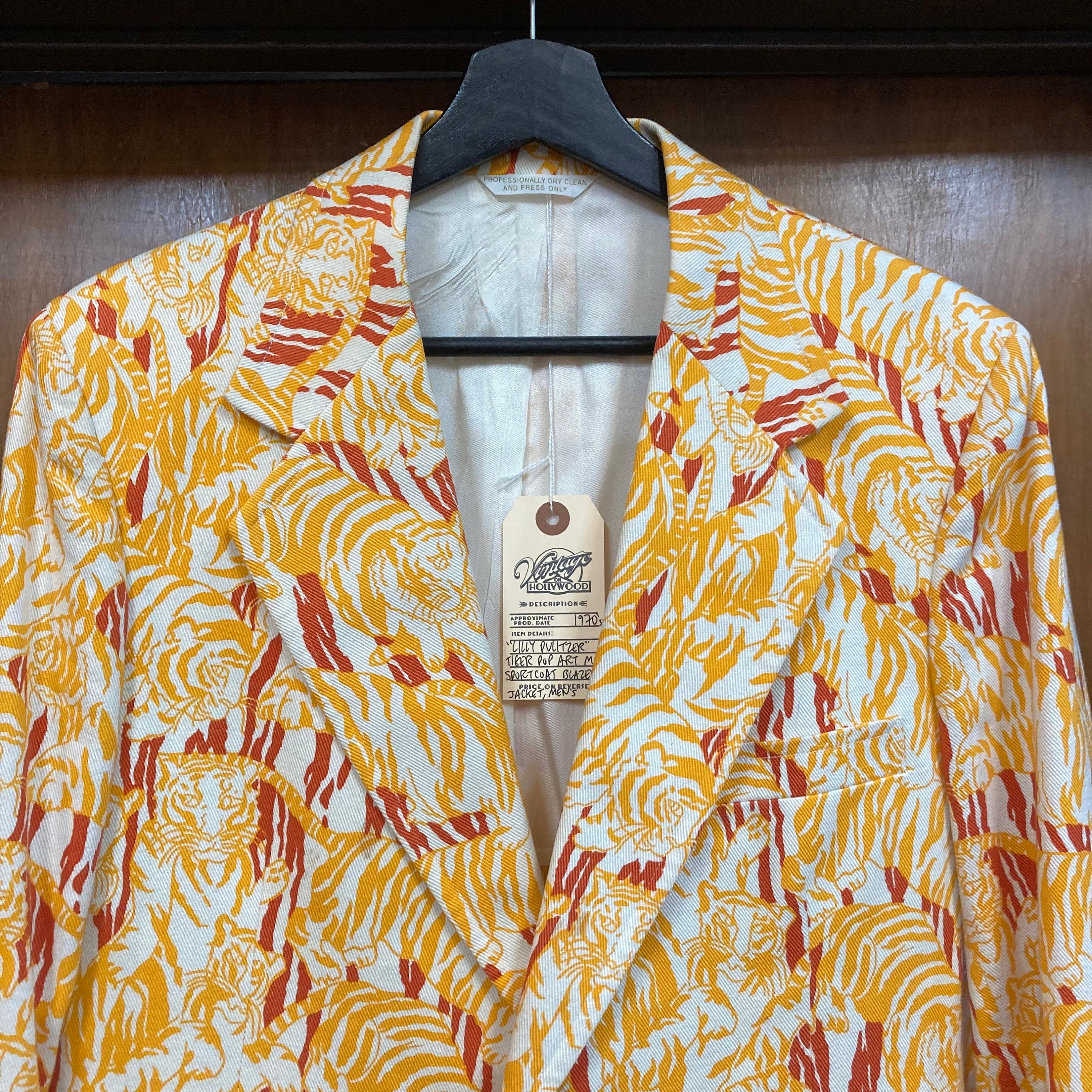 Vintage 1970's “lilly Pulitzer” Tiger Pop Art Mod Sportcoat