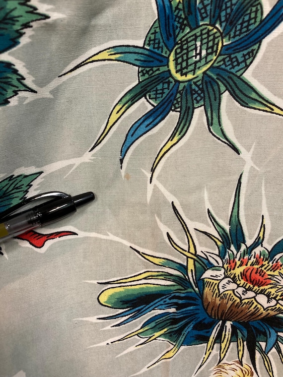 Vintage 1950’s Lauhala Hula Girl Tropical Rayon P… - image 8